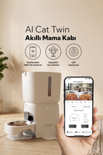 AI Cat Twin Çift Kameralı Akıllı Mama Kabı – İki Dost, Tek Çözüm!