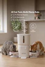 AI Cat Twin Çift Kameralı Akıllı Mama Kabı – İki Dost, Tek Çözüm!